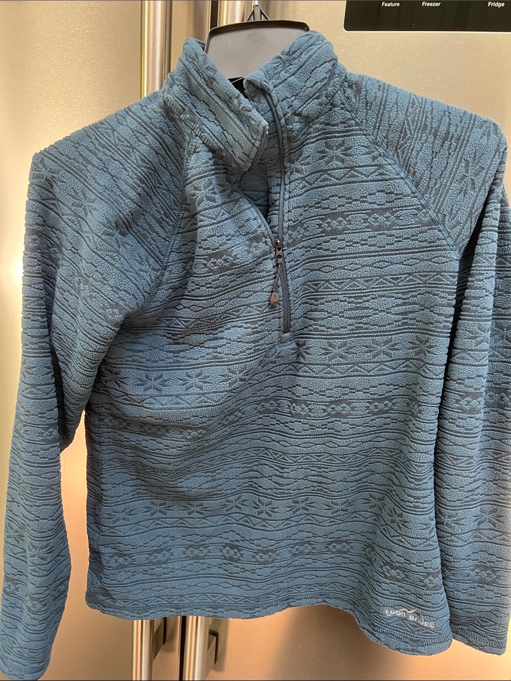 Eddie Bauer Textured quarter-Zip Sweater in Blue size small